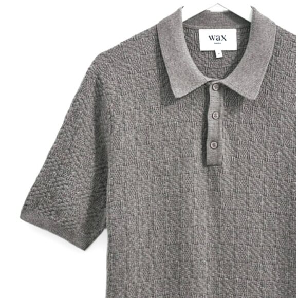 Wax London Naples Textured Knit Polo XL (Fits Large) Cotton Cashmere Sweater - Picture 1 of 15